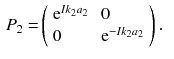 $$\begin{aligned} P_2= & {} \left( \begin{array} {ll} \mathrm {e}^{Ik_2 a_2} \, &{} \, 0 \\ 0 \, &{} \, \mathrm {e}^{- Ik_2 a_2} \end{array} \right) . \end{aligned}$$