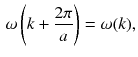 $$\begin{aligned} \omega \left( k + \frac{2 \pi }{a}\right) = \omega (k), \end{aligned}$$