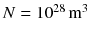 $$N =10^{28}\,\mathrm{m}^3$$