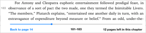 _**Figure 48:** The page range at the bottom of your screen refers to the printed page numbers. The “183” in the left margin marks the beginning of that page in the printed book._