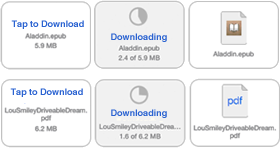 **Figure 15:** Top: Downloading an attached EPUB. Bottom: Downloading a PDF file.