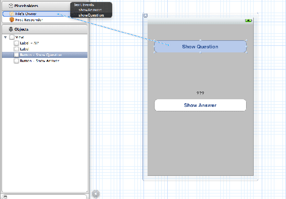 Setting Show Question target/action