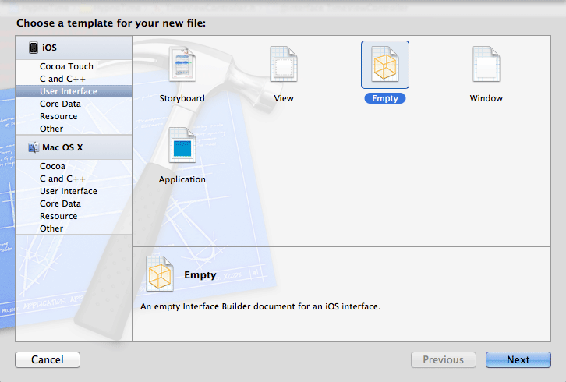 Creating an empty XIB