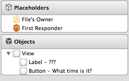 Objects in TimeViewController.xib