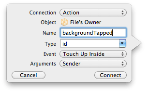 Configuring a UIControl action