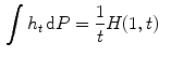 $$\begin{aligned} \int h_t\,\mathrm{d}P =&\; \frac{1}{t} H(1,t)\end{aligned}$$