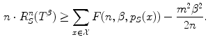 $$\begin{aligned} n\cdot R^n_S(T^\beta ) \ge \sum _{x\in {\mathcal X}} F(n, \beta , p_S(x)) -\frac{m^2\beta ^2}{2n}. \end{aligned}$$