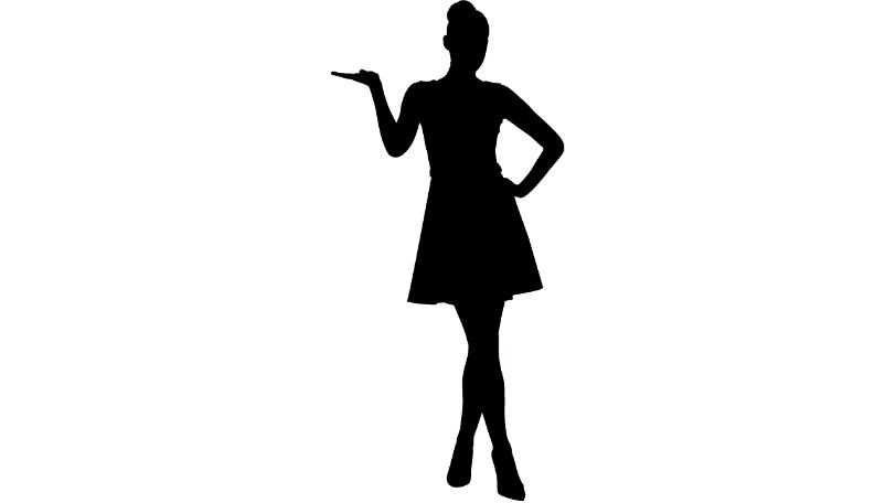 Ein Bild, das Silhouette, Entwurf, Schuhwerk, Kleid enthält.  Automatisch generierte Beschreibung