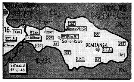 Dal 28 novembre 1942 fino alla metà di febbraio del 1943, il maresciallo Timošenko tenta di forzare la strettoia, larga appena dieci chilometri, di Demjansk