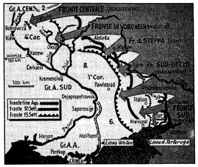 La battaglia del gruppo di fanteria sud nella regione del Donez. Il 14 settembre 1943 delle divisioni sovietiche spezzano il fronte all’ala nord del gruppo di fanteria