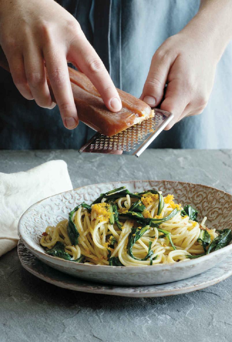 Spaghetti Con Cicoria e Bottarga