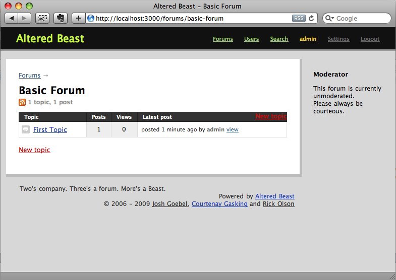 Altered Beast forums before a gamification makeover.