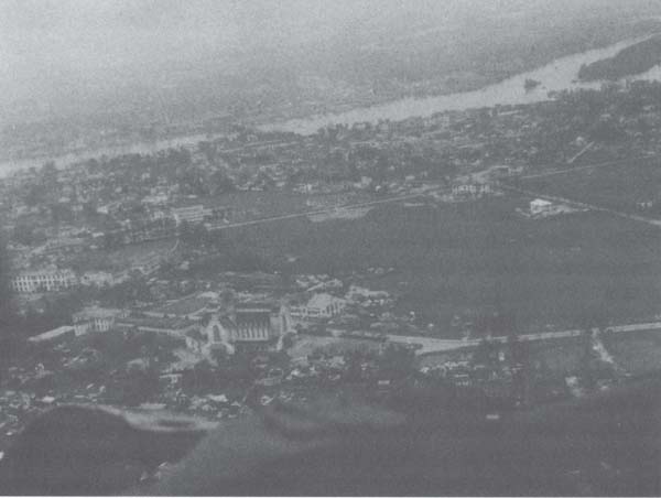 An aerial view of the Old Imperial City of Hue as seen from the doorway of a helicopter. (U.S. Marine Corps photo)