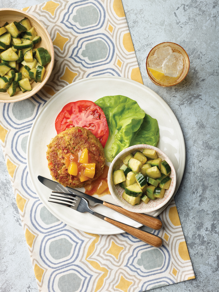 Chickpea Patties with Mango Chutney