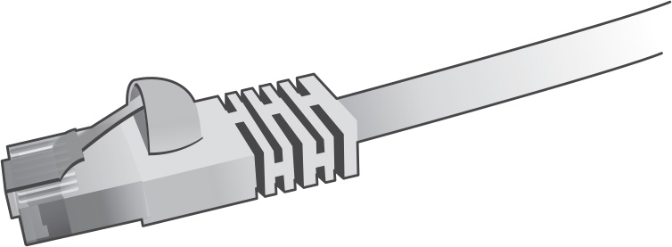 A graphical representation of a 10BASE-T UTP cable.