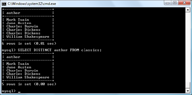 Selecting data with and without DISTINCT