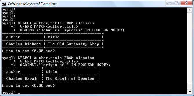 Using MATCH ... AGAINST ... IN BOOLEAN MODE