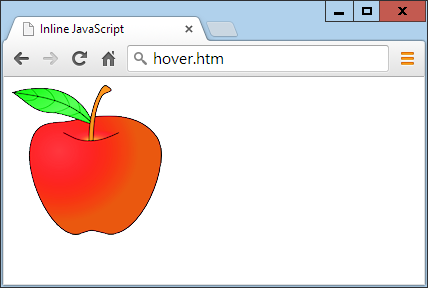 Inline mouse hover JavaScript example