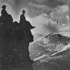 A silhouette on Pinnacle Peak.