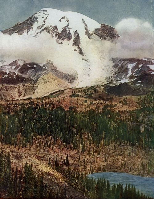 View Northward from top of Pinnacle Peak in the Tatoosh range to Paradise Valley.