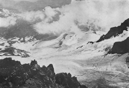 Looking down on Nisqually Glacier.