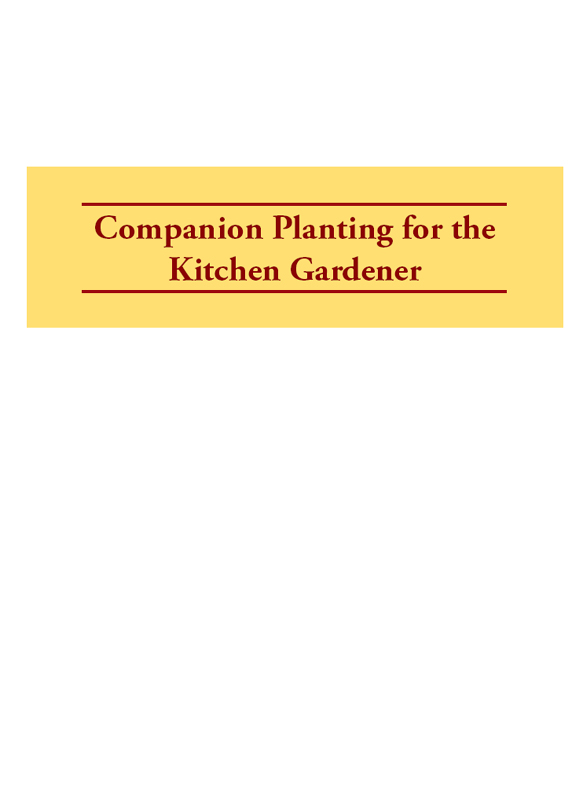 Half Title of Companion Planting for the Kitchen Gardener