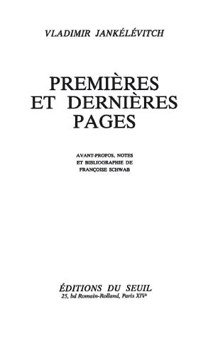 Premières Et Dernières Pages