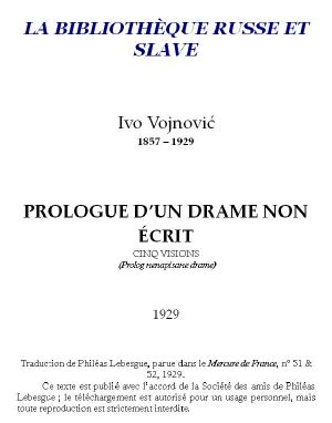 Prologue D'Un Drame Non Écrit