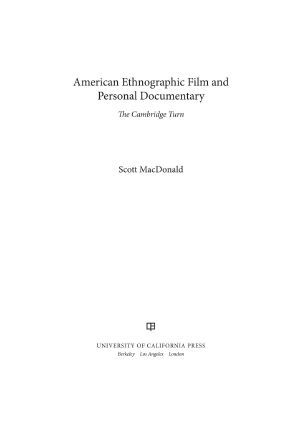 American Ethnographic Film and Personal Documentary · the Cambridge Turn