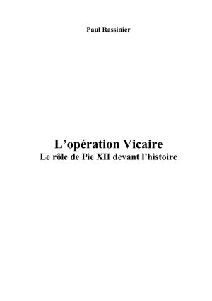 L'Opération "Vicaire"