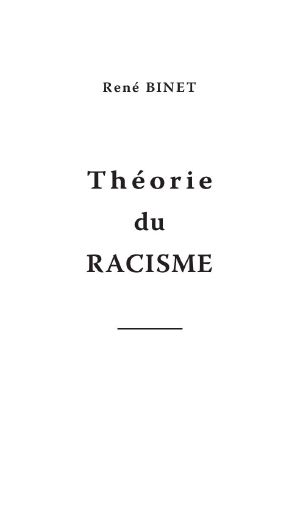 Théorie Du Racisme