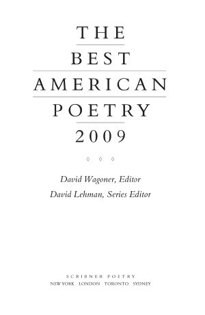 The Best American Poetry 2009