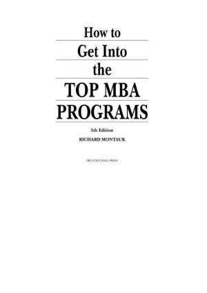 How to Get Into the Top MBA Programs, 5th Edition