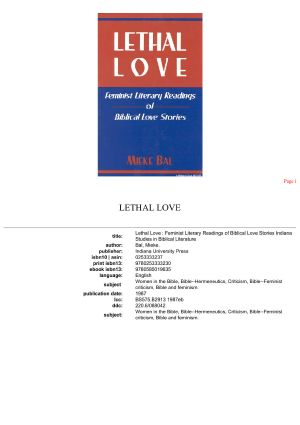 Lethal Love · Feminist Literary Readings of Biblical Love Stories