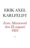 Zorn. Minnesord den 22 augusti 1921