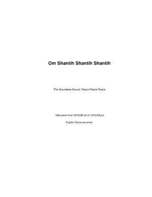 Om Shantih Shantih Shantih