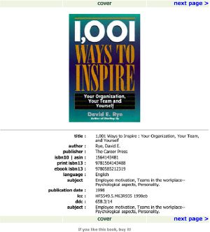 1,001 Ways to Inspire · Your Organization, Your Team and Yourself