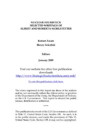 Nuclear Heuristics · Selected Writings of Albert and Roberta Wohlstetter