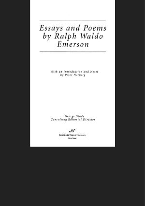 Essays and Poems by Ralph Waldo Emerson (Barnes & Noble Classics Series)