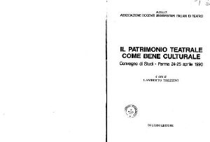 Il patrimonio teatrale come bene culturale