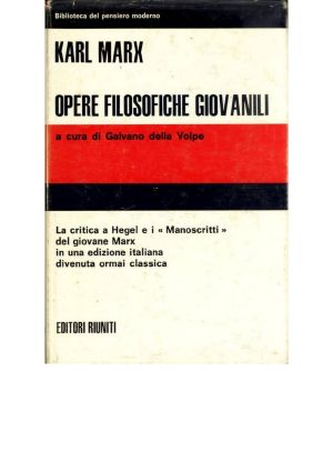 Opere Filosofiche Giovanili (Editori Riuniti)