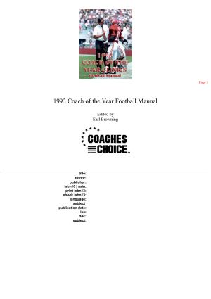 Football Manual · 1993 Coach of the Year Clinics