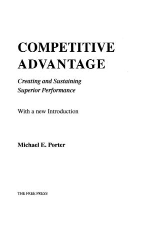 Competitive Advantage · Creating and Sustaining Superior Performance