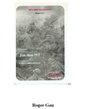 Jean, Classe 1915 Ou Lettres Volées À L'Oubli