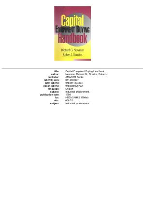 Capital Equipment Buying Handbook