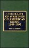 Checklist of Writings on American Music, 1640-1992