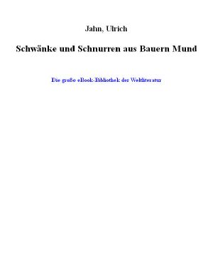 Schwänke und Schnurren aus Bauern Mund