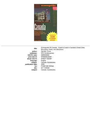 Econoguide '00 Canada · Coast to Coast in Canada's Great Cities, Mountains, Parks, and Attractions