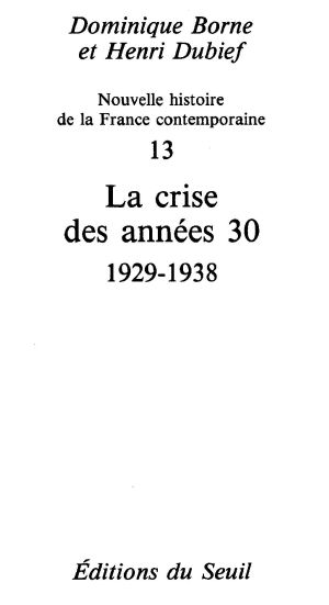 La Crise Des Années 30 (1929-1938)