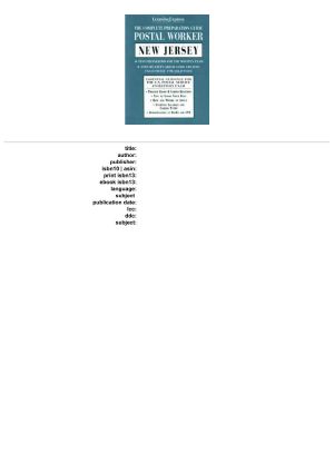 Postal Worker · New Jersey · the Complete Preparation Guide